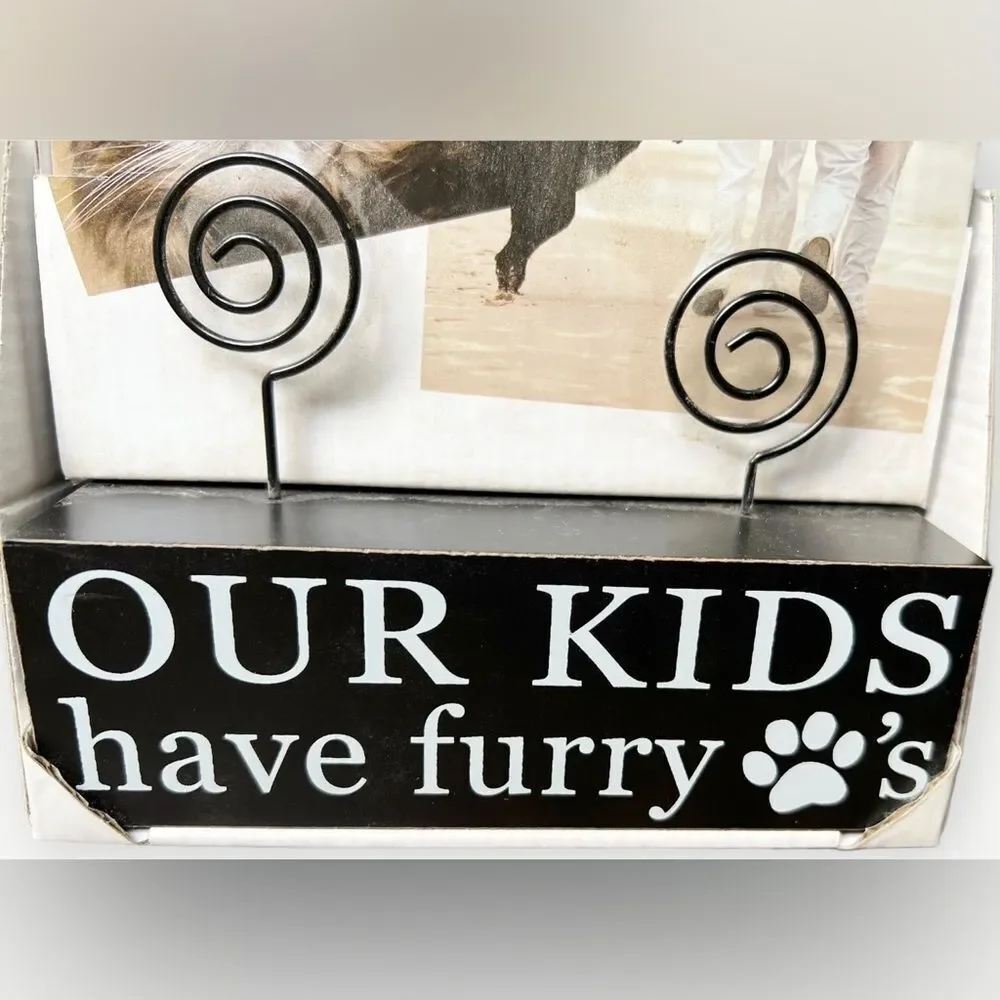 Our Kids Have Furry Paws Dogs Pets Standing Tabletop Picture Frame. NEW.